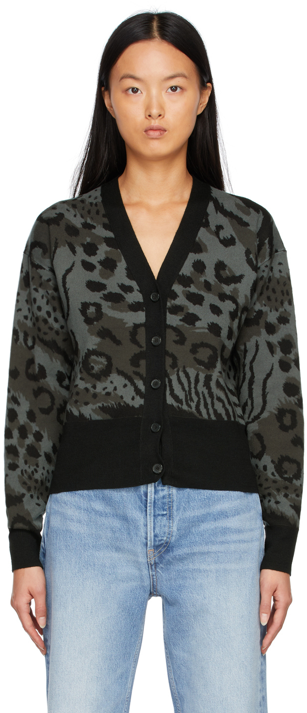gray leopard cardigan