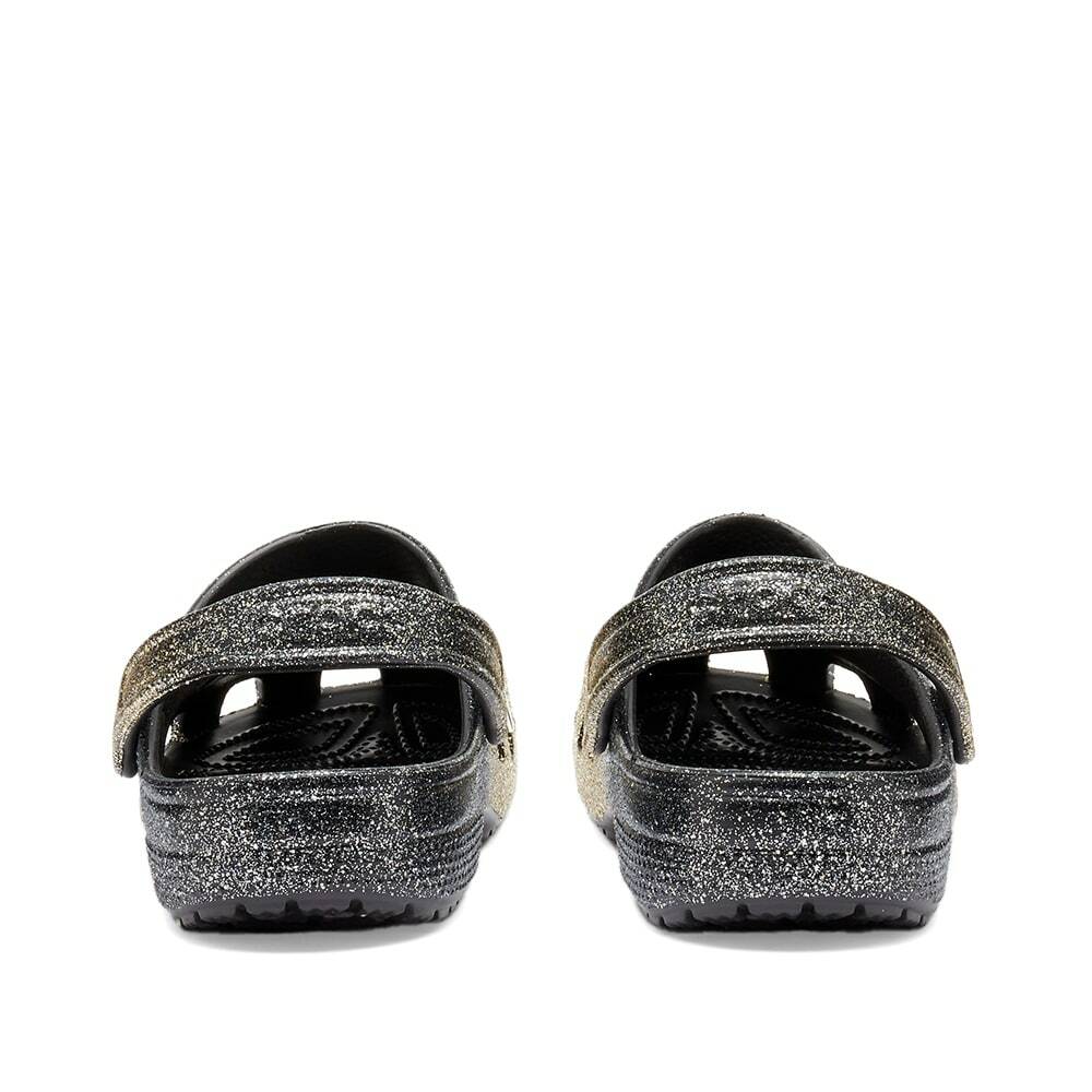 Crocs Women's Classic Ombre Glitter Clog in Black/Gold Crocs