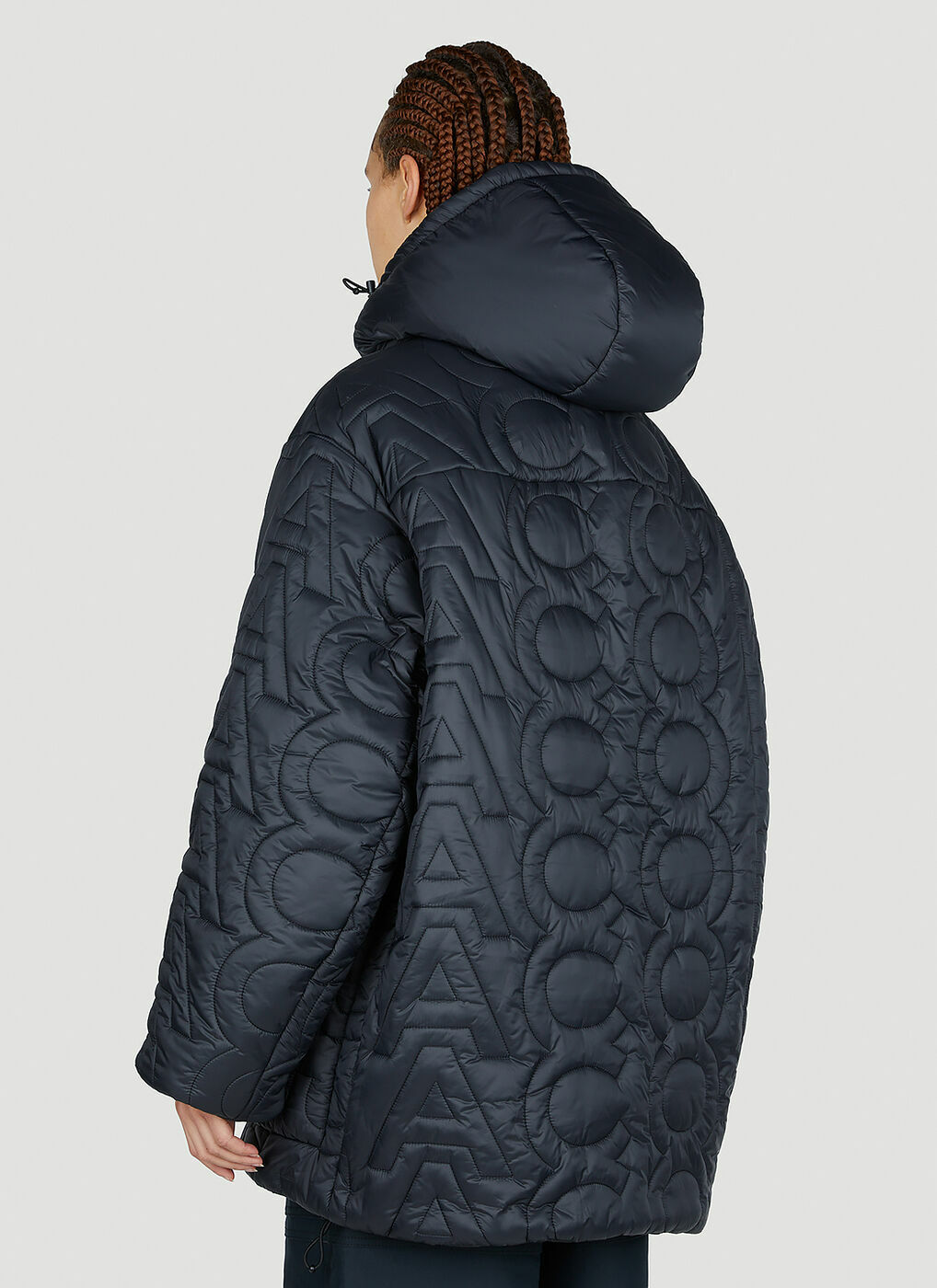 Marc Jacobs Monogram Quilted Puffer Coat In Black Marc Jacobs