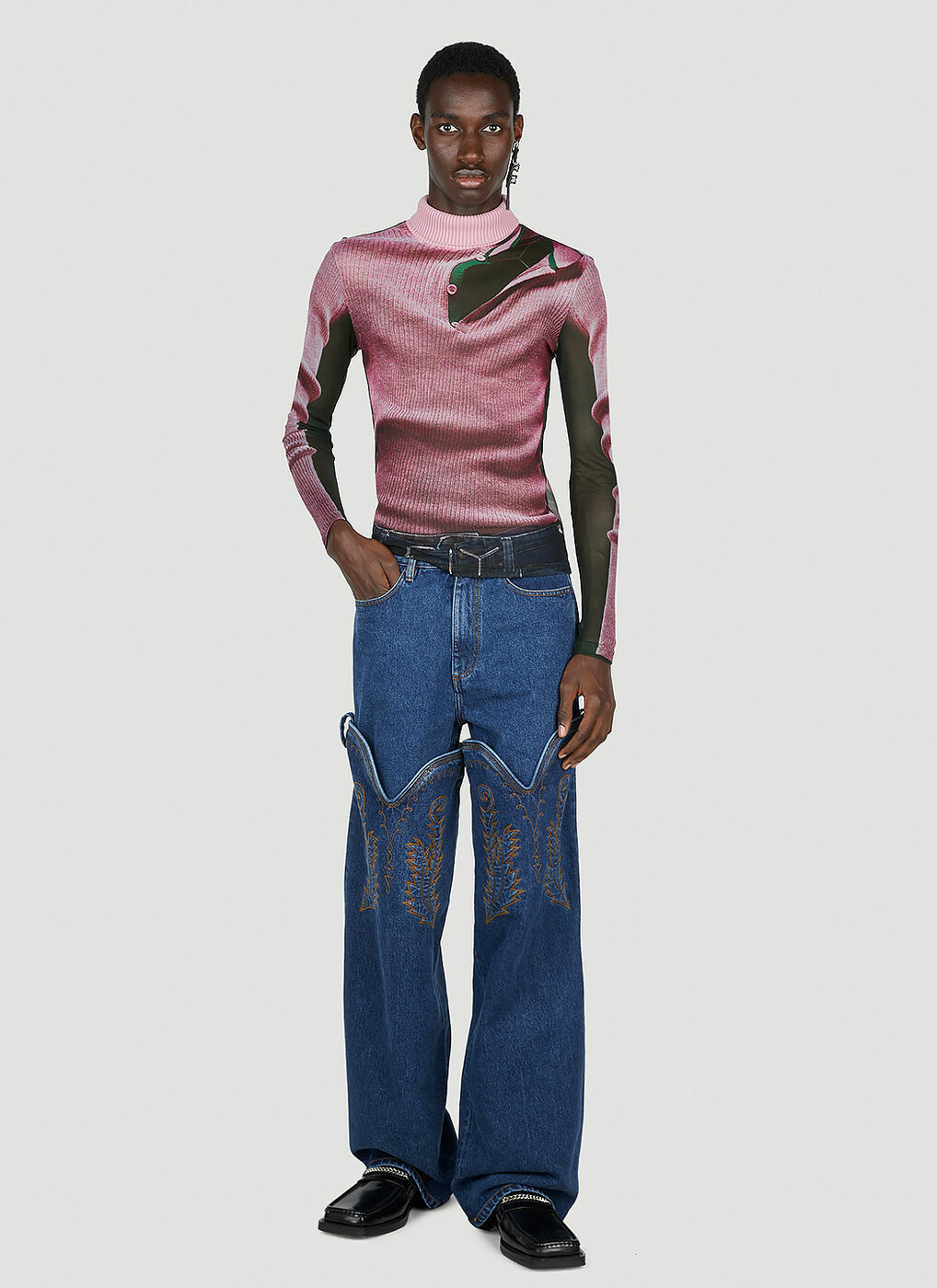 Y/Project x Jean Paul Gaultier - Trompe L'Oeil Sweater in Pink Y/Project