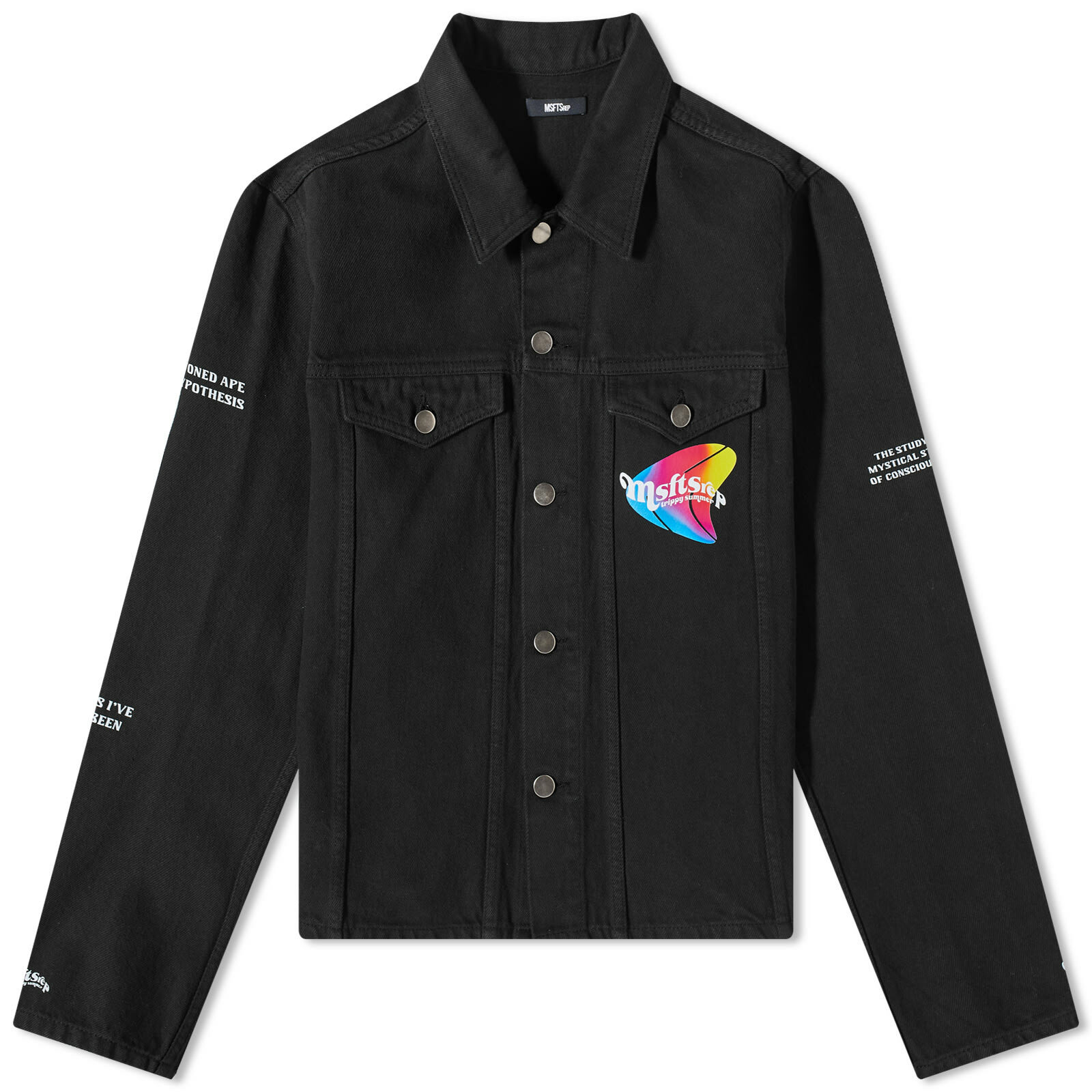 MSFTSrep Men's Trippy Summer Denim Jacket in Black MSFTSrep