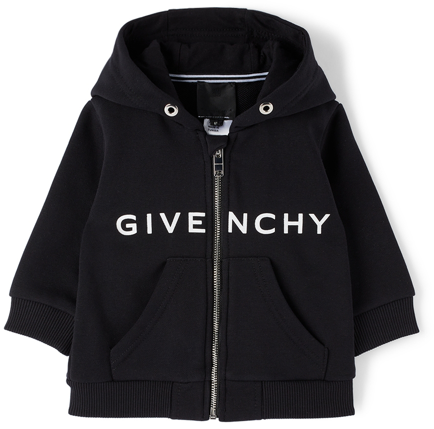 Givenchy Baby Black Fleece Zip Cardigan Givenchy