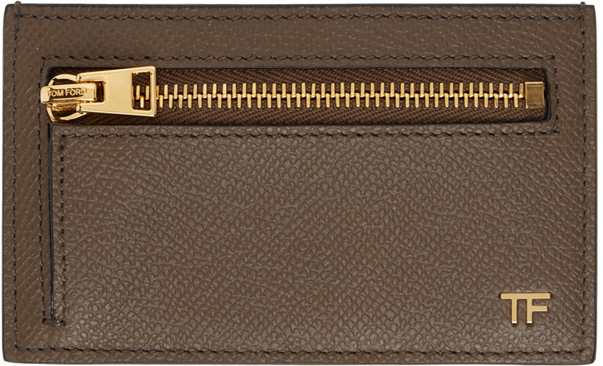 TOM FORD Brown Zip Card Holder TOM FORD
