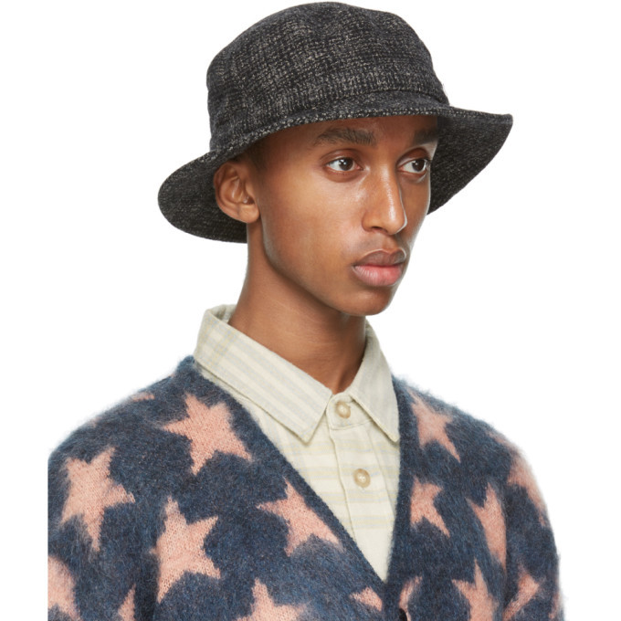 Needles Black British Tweed Bucket Hat 