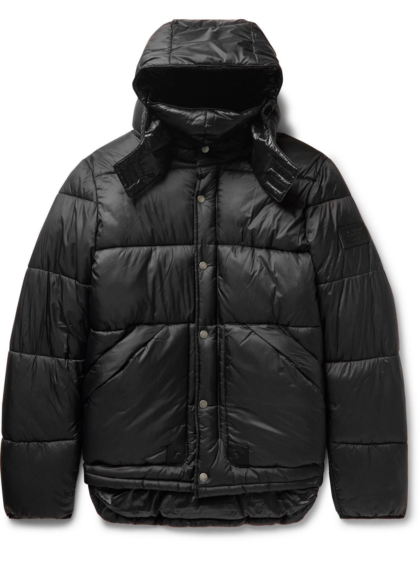 Photo: Barbour Gold Standard - Everest Leather-Trimmed Quilted Padded Shell Hooded Parka - Black