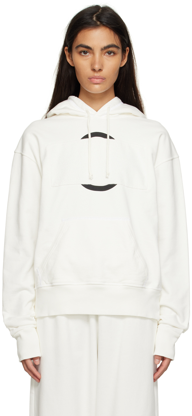 MM6 Maison Margiela White Patch Hoodie MM6 Maison Margiela