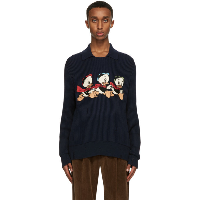 plak Aanval de studie Gucci Navy Disney Edition Donald Duck Sweater Gucci