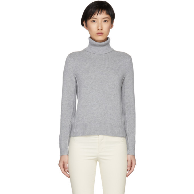 grey cashmere turtleneck sweater