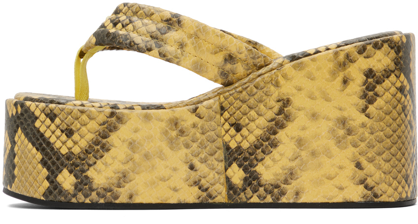Coperni Yellow Wedge Sandals Coperni