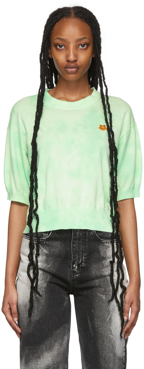 Kenzo Green Tie-Dye Tiger Crest Short 