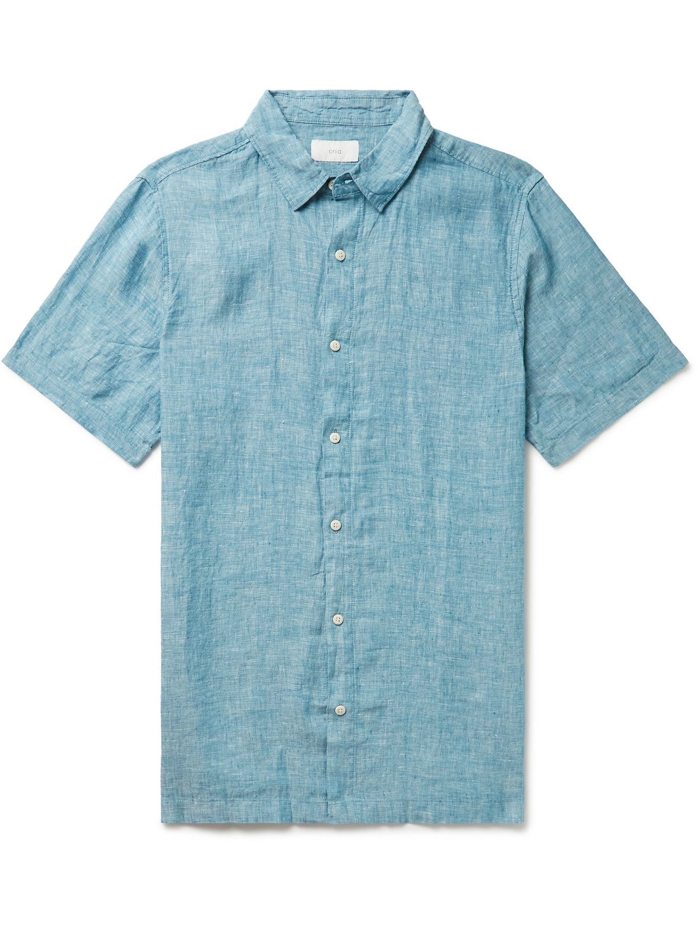 ONIA - Samuel Linen-Chambray Shirt - Blue Onia