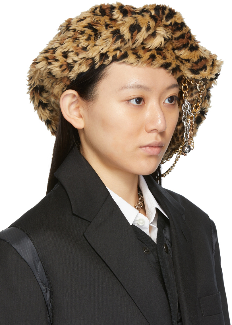 Junya Watanabe Leopard Faux-Fur Hat 