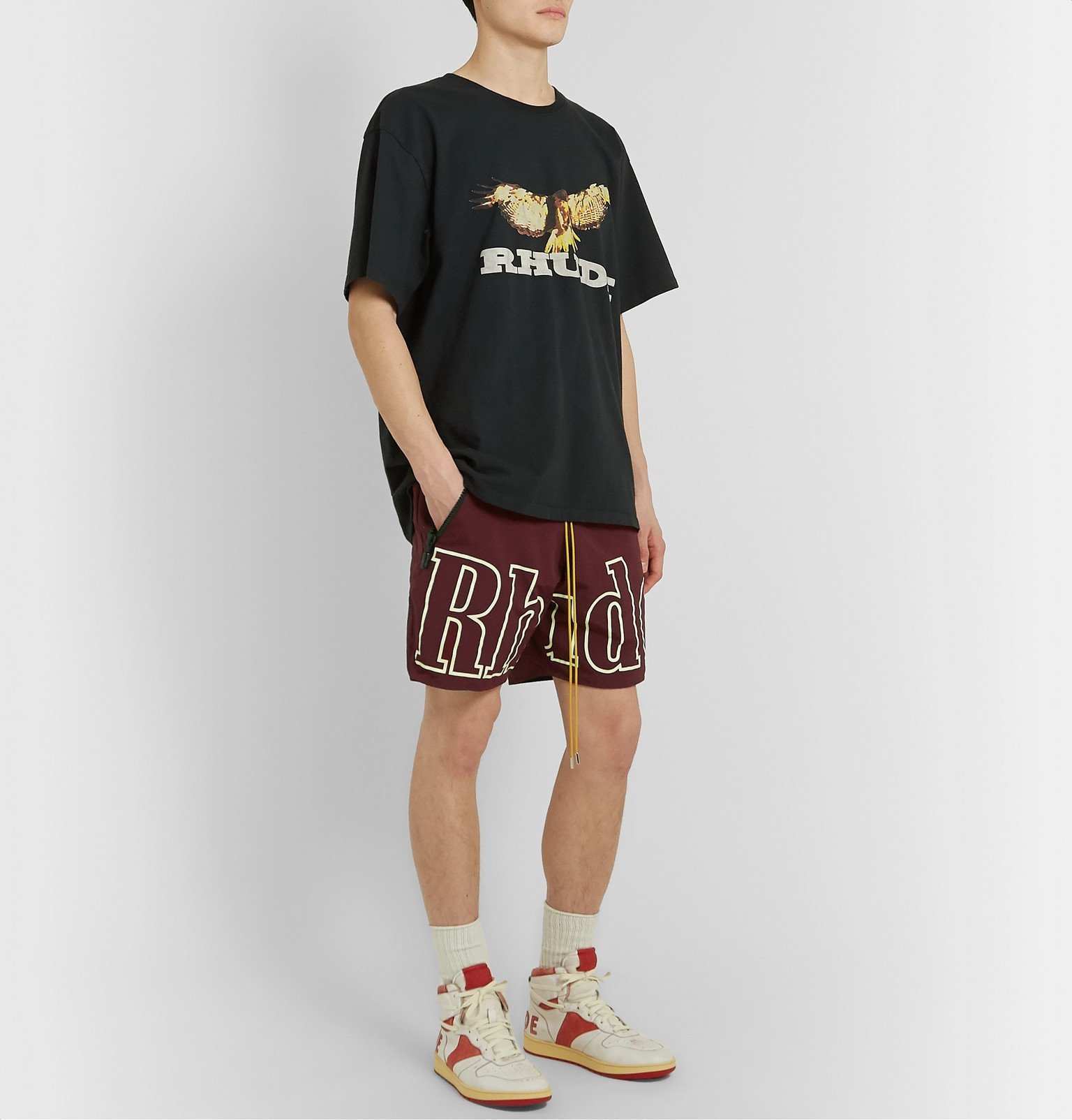 Rhude - Logo-Print Shell Drawstring 
