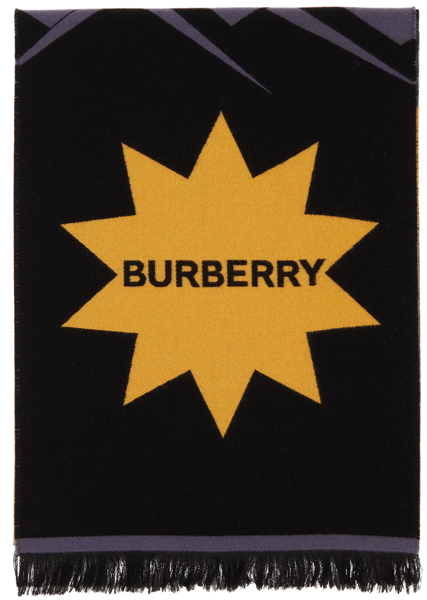 Photo: Burberry Wool & Silk Jacquard Geometric Logo Scarf