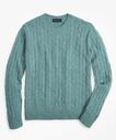 Brooks Brothers Men's Lambswool Cable Crewneck Sweater | Teal