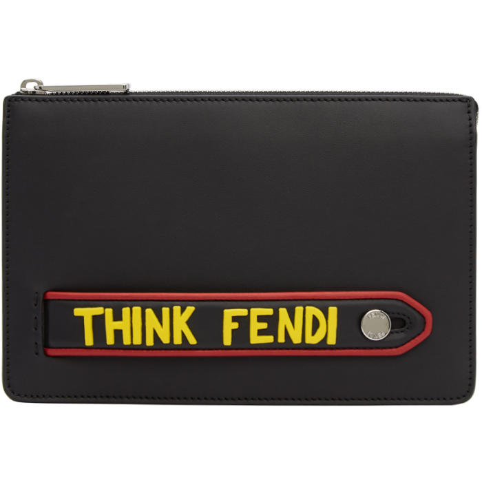 Fendi Black Think Fendi Pouch Fendi