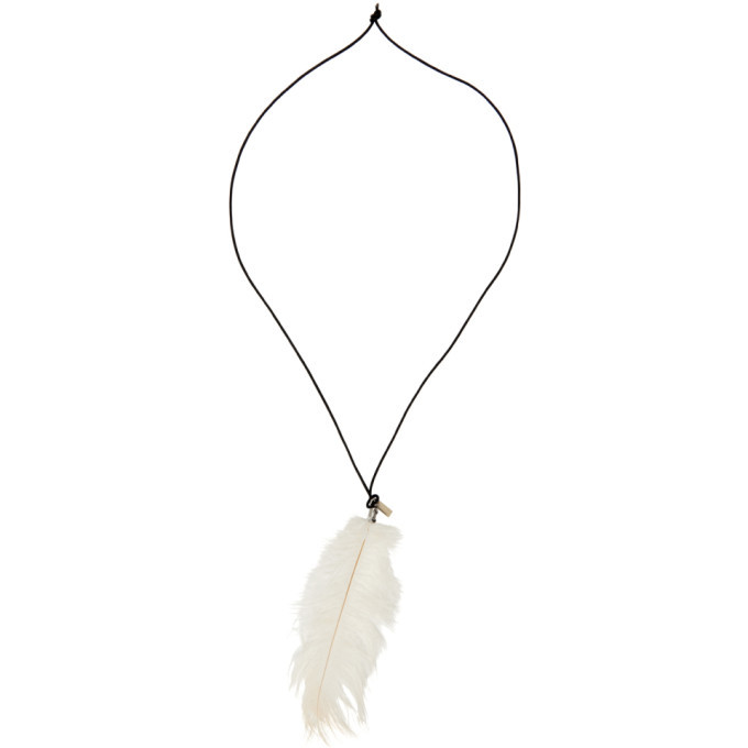 Ann Demeulemeester SSENSE Exclusive Off-White Feather Necklace Ann ...