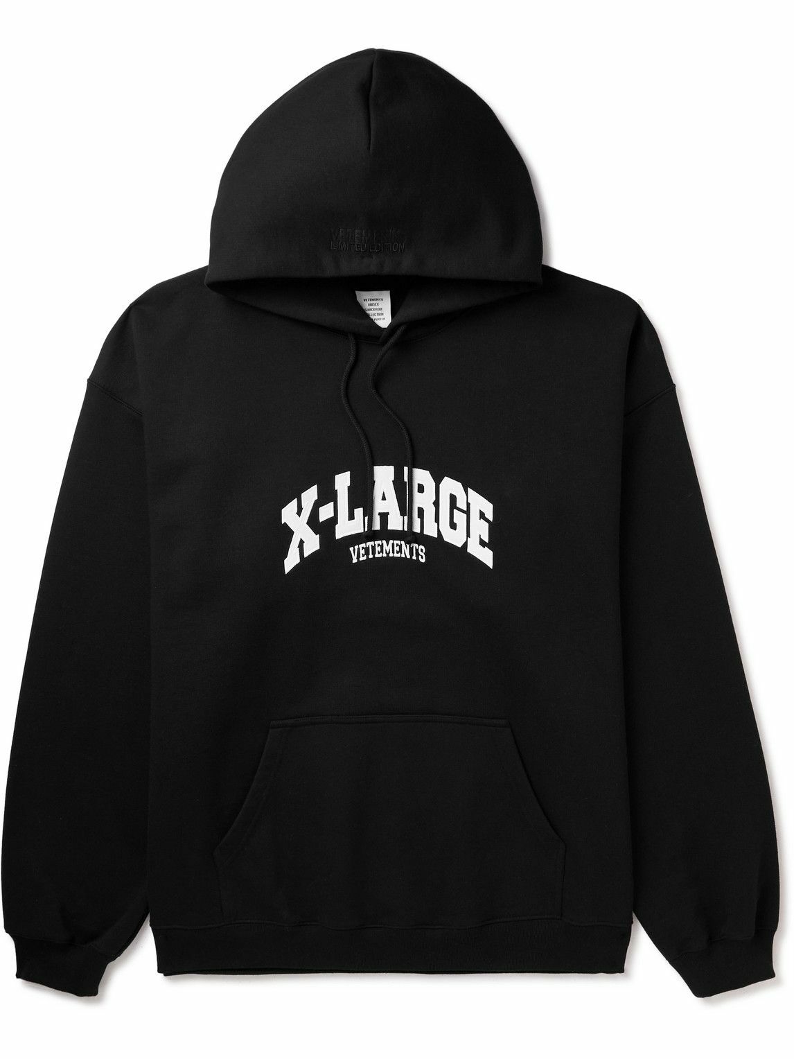 VETEMENTS - X-Large Logo-Embroidered Cotton-Blend Jersey Hoodie Vetements