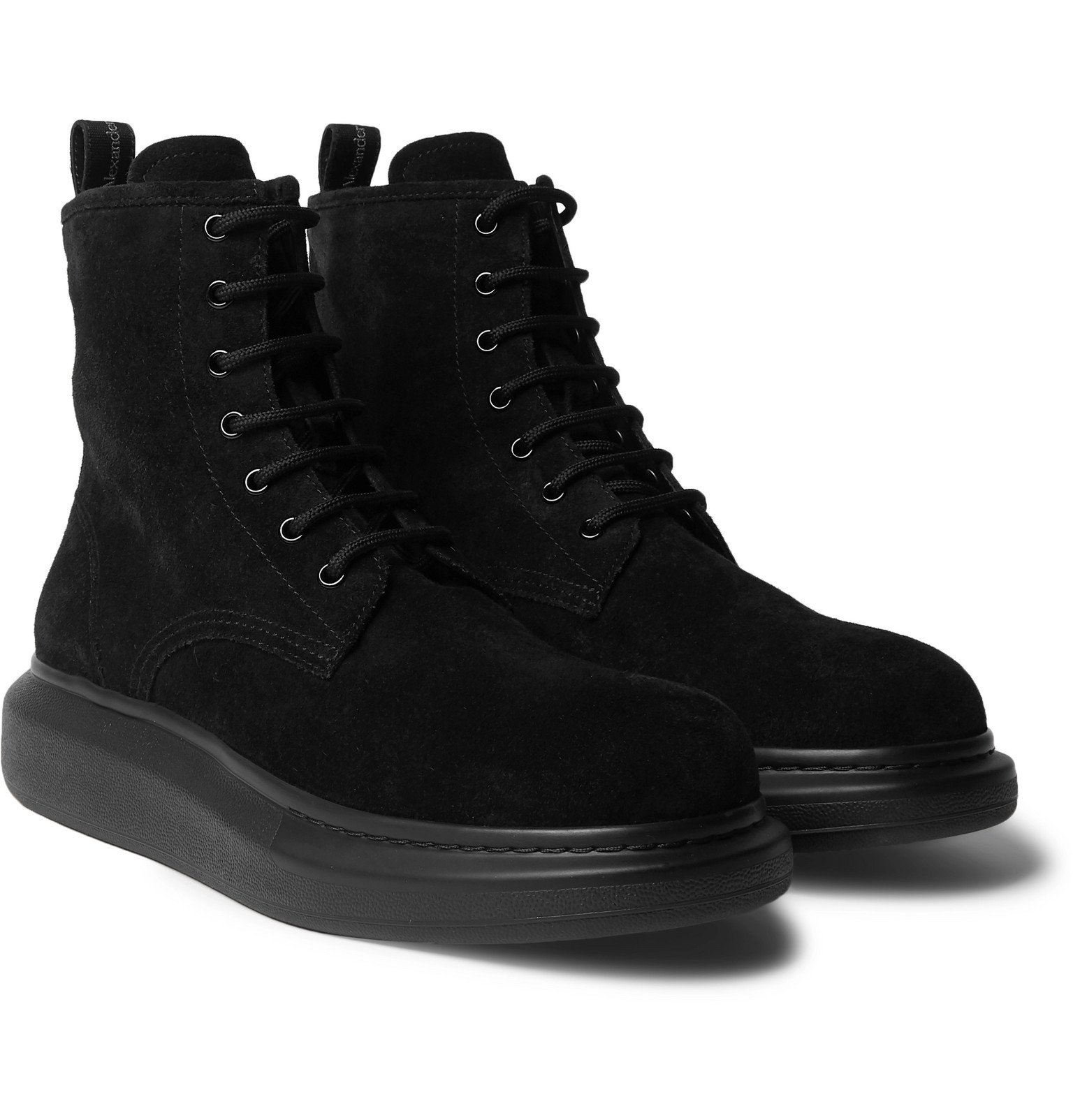 alexander mcqueen suede boots