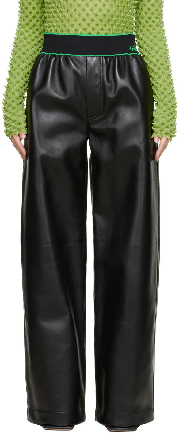 Bottega Veneta Black Leather Trousers Bottega Veneta