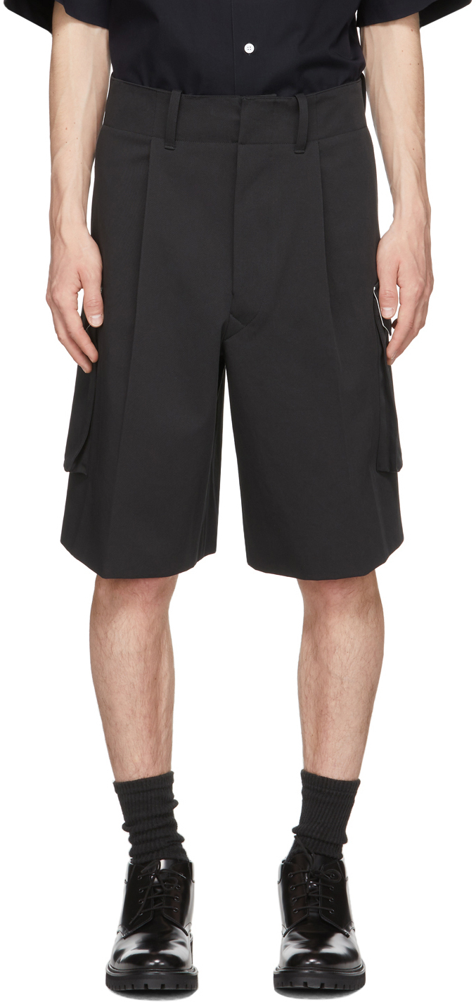 UNIFORME Grey Wide Pleated Cargo Shorts UNIFORME