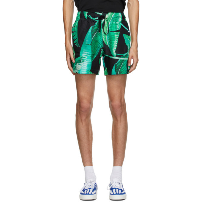 Amiri Black Banana Leaves Shorts Amiri