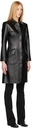 Aya Muse Black Faux-Leather Pisa Trench Coat