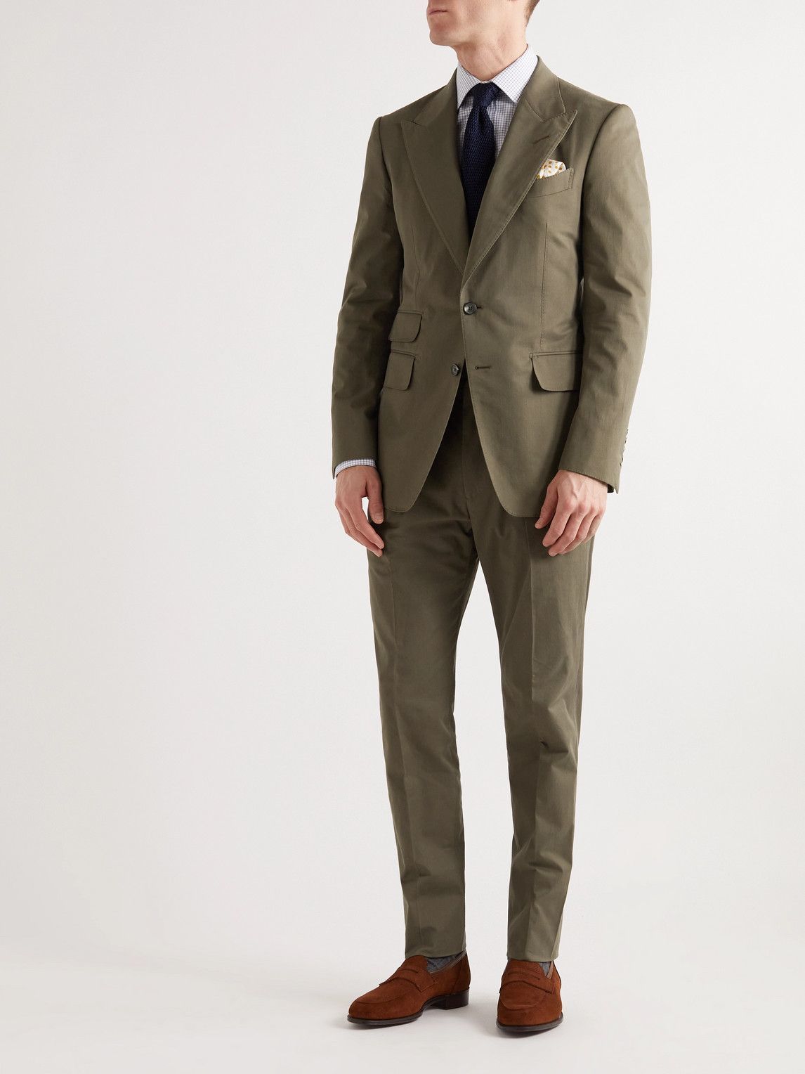 TOM FORD - Shelton Slim-Fit Cotton-Blend Twill Suit Jacket - Green TOM FORD