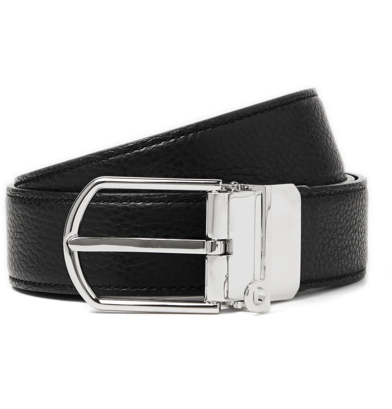 Dunhill - 3cm Reversible Smooth and Full-Grain Leather Belt - Black Dunhill