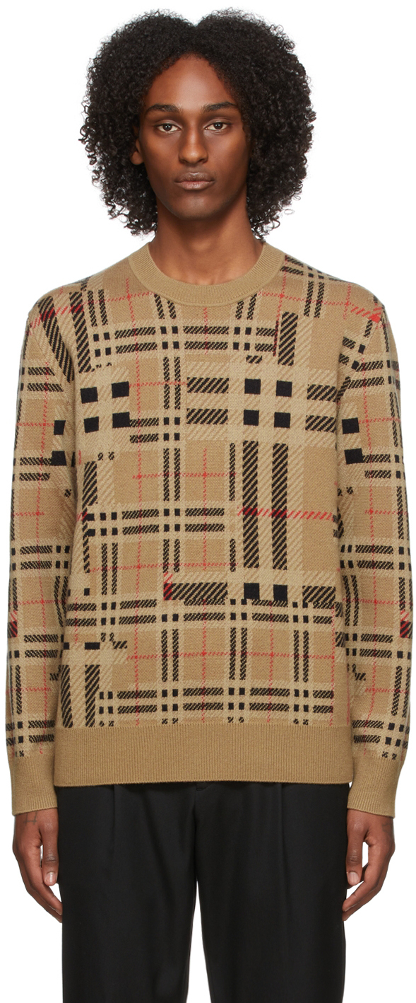 Photo: Burberry Brown & Black Contrast Check Sweater