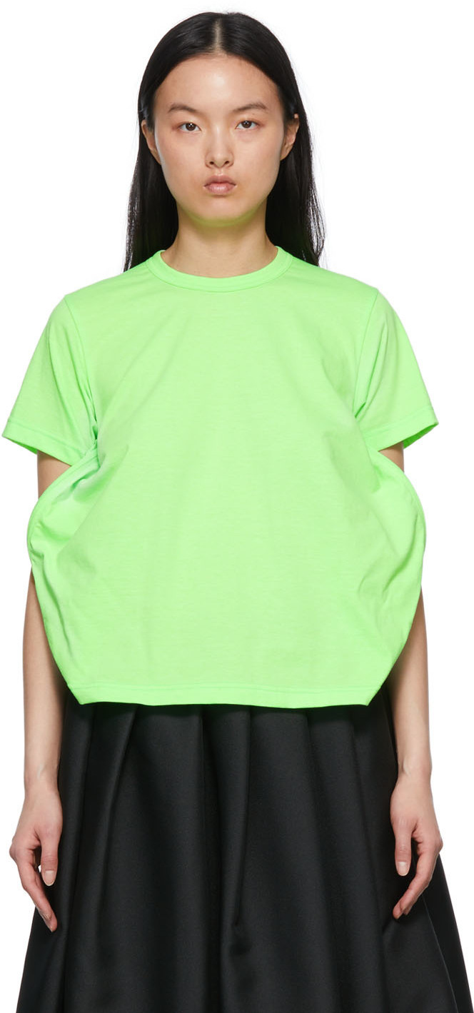 comme des garcons lime green shirt