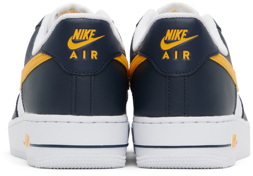 navy and white air force ones