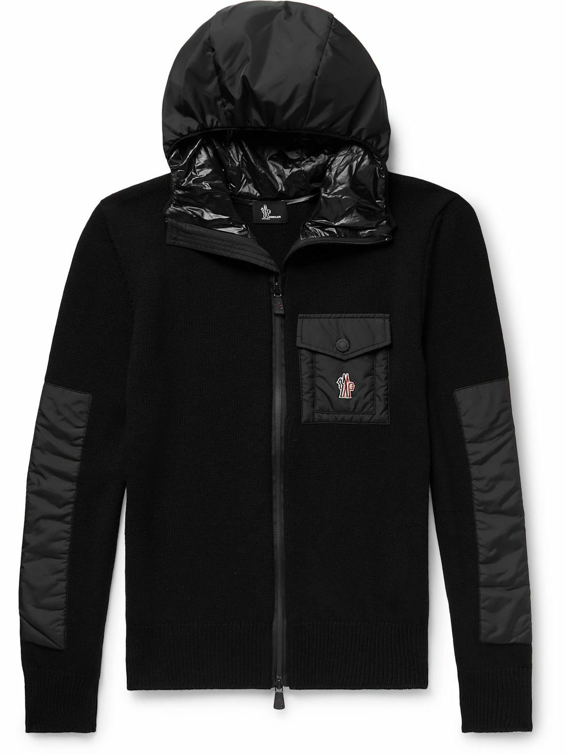 Moncler Grenoble - Shell-Panelled Wool-Blend Hooded Ski Jacket - Black ...
