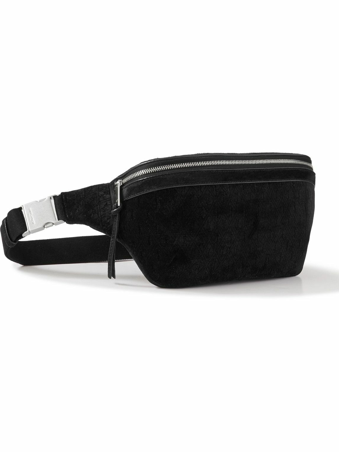 SAINT LAURENT LeatherTrimmed Monogrammed Velvet Belt Bag Saint Laurent