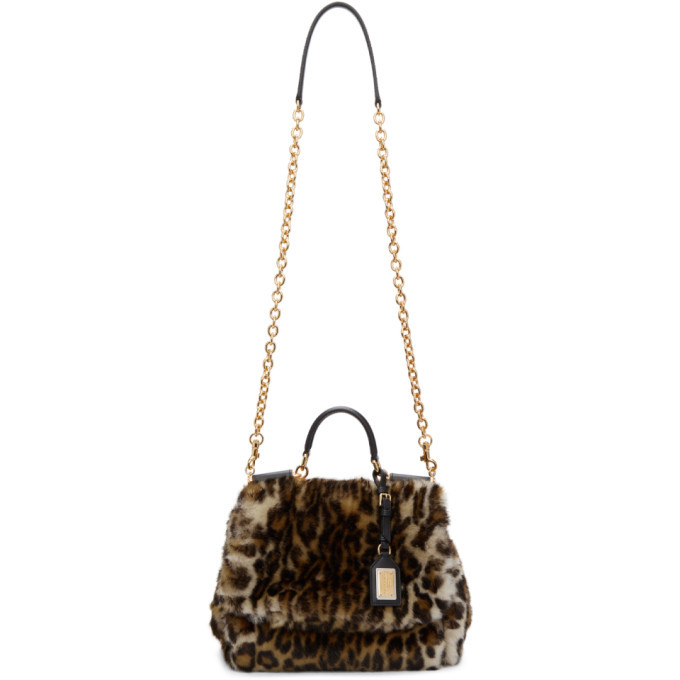 Dolce and Gabbana Multicolor Miss Sicily Leopard Eco-Fur Bag Dolce & Gabbana