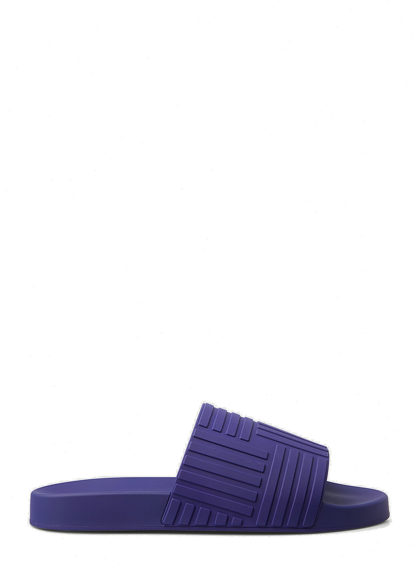 Embossed Rubber Slides in Purple Bottega Veneta