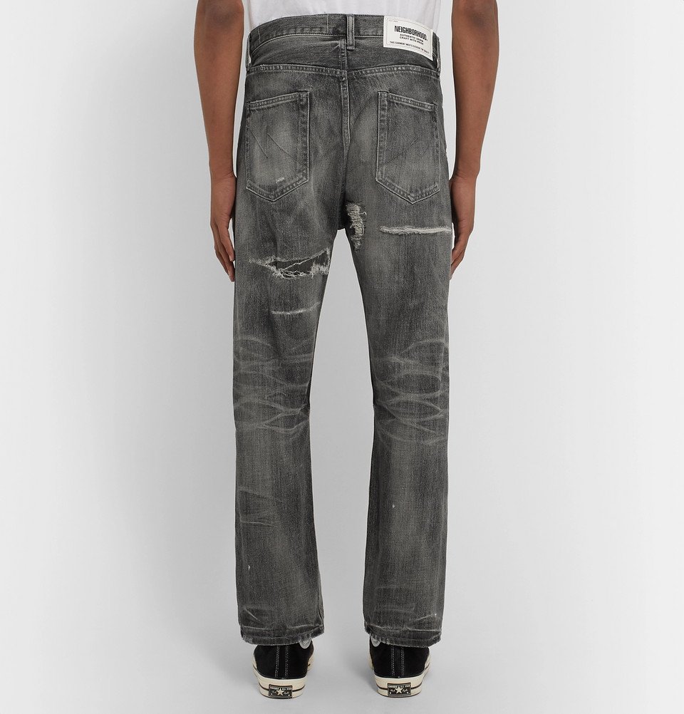 Neighborhood - Claw Distressed Selvedge Denim Jeans - Gray Neighborhood