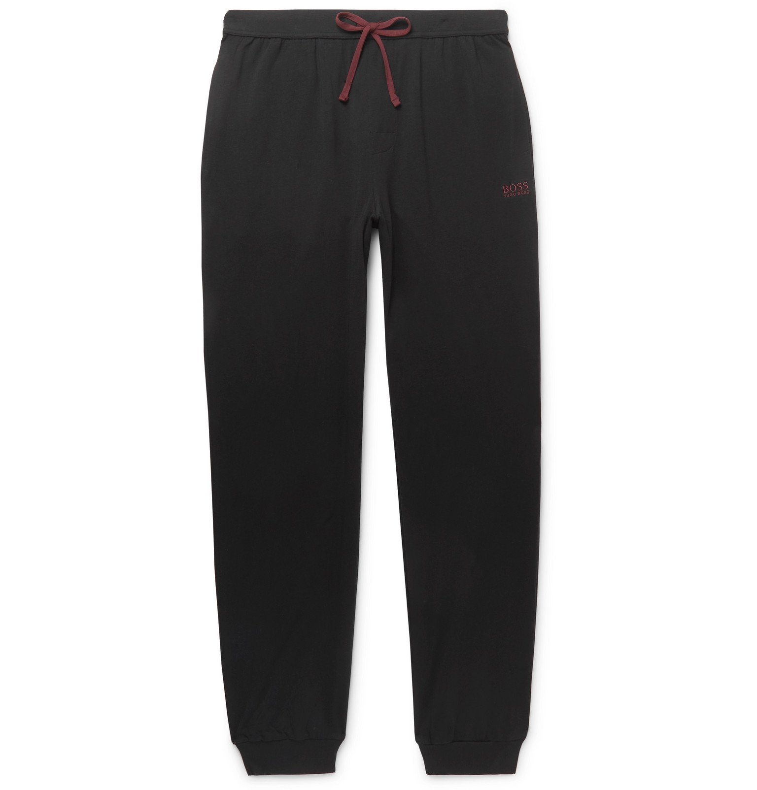 Hugo Boss - Tapered Stretch-Cotton Jersey Sweatpants - Black Hugo Boss