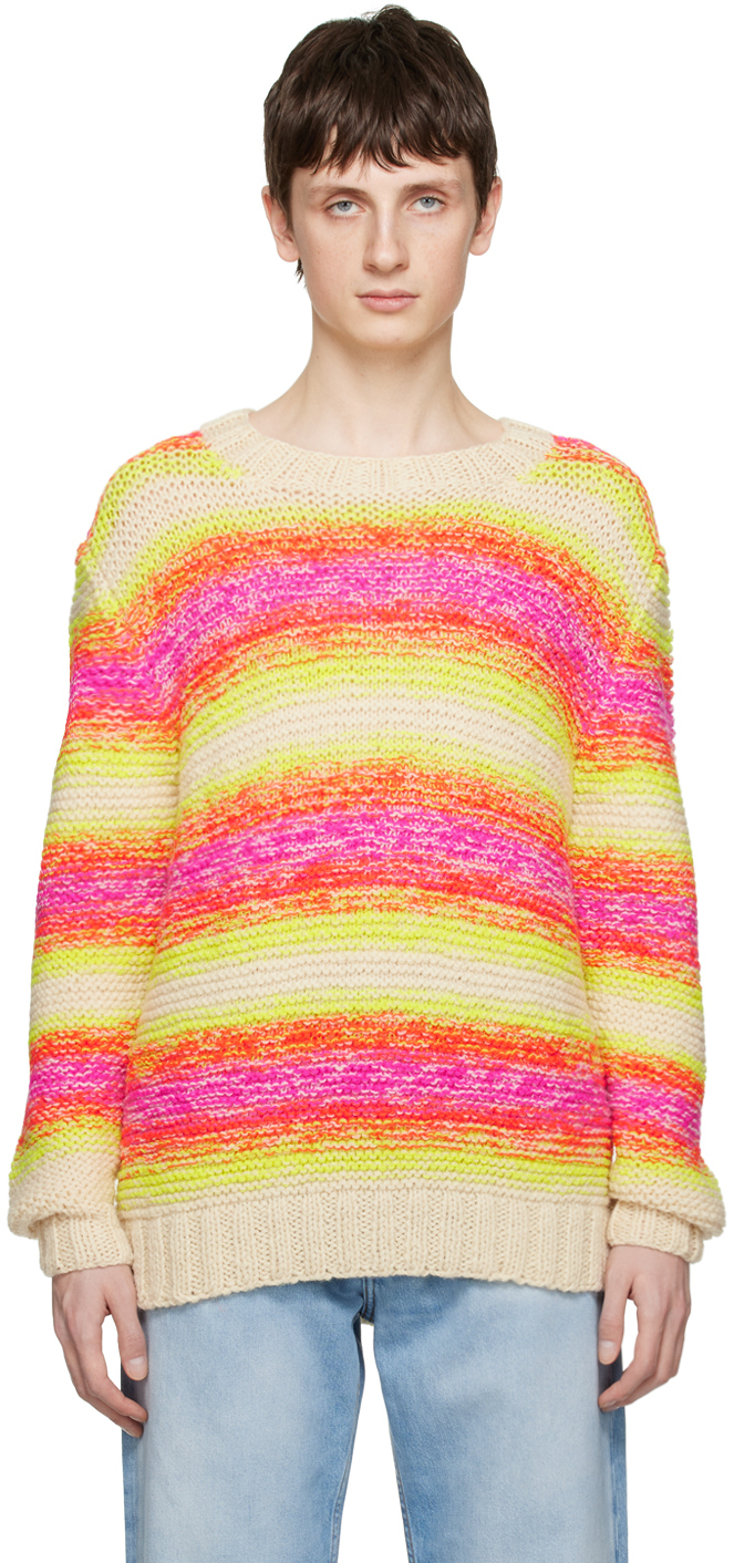 AGR Pink & Yellow Striped Sweater