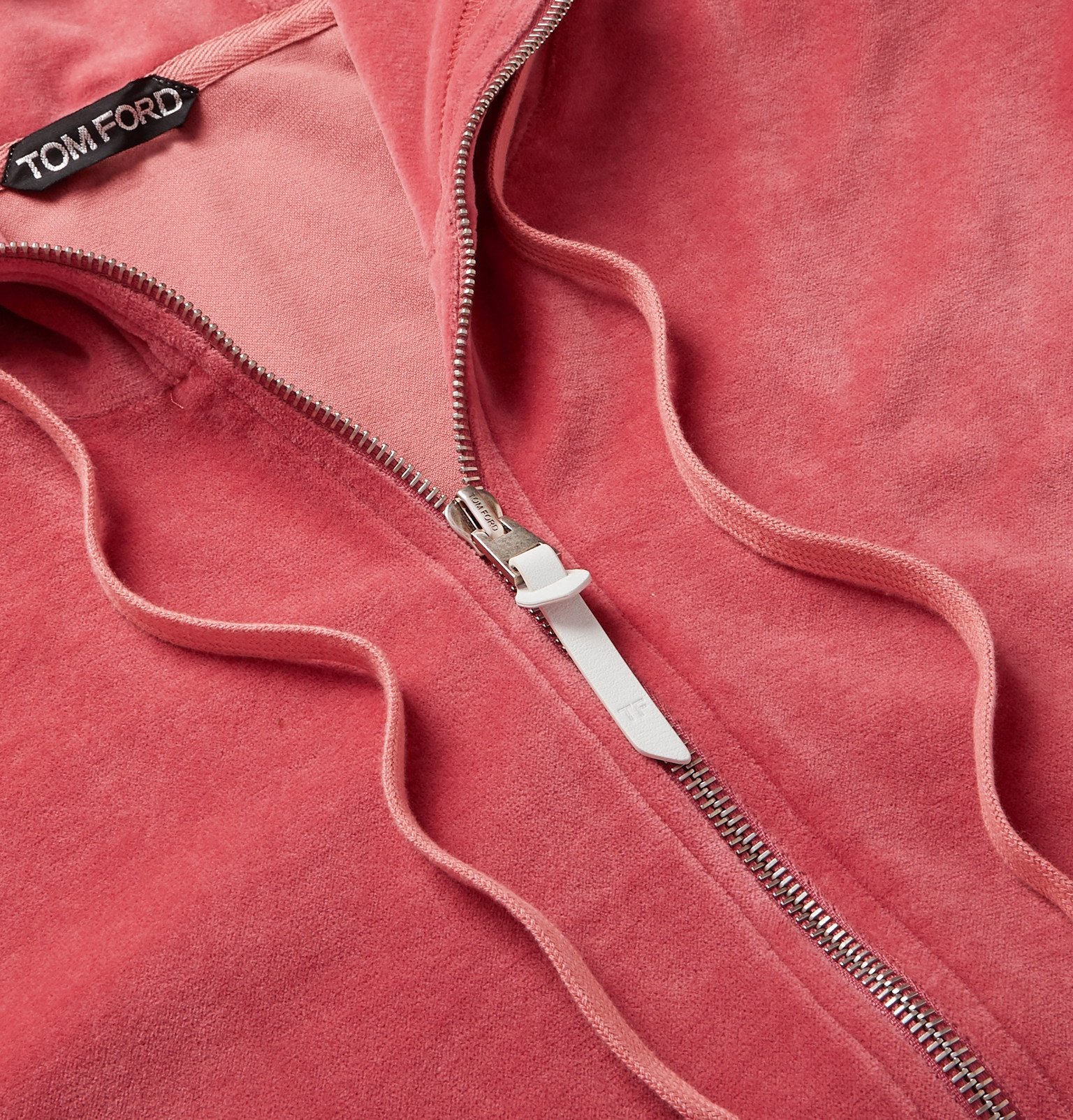 TOM FORD - Cotton-Blend Velour Zip-Up Hoodie - Pink TOM FORD