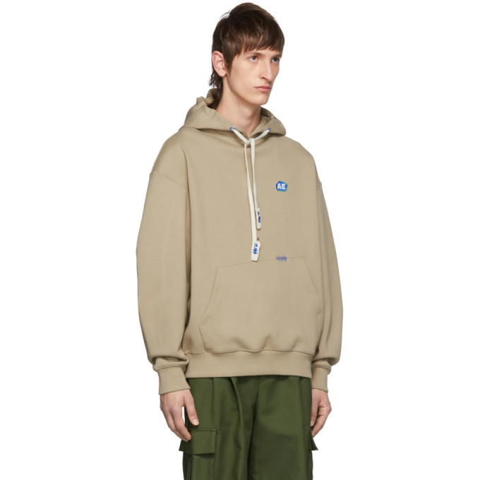 ADER error Beige Stone Logo Hoodie ADER error