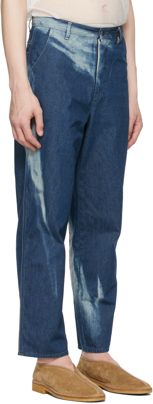 AURALEE Blue Bleached Light Hard Twist Jeans Auralee