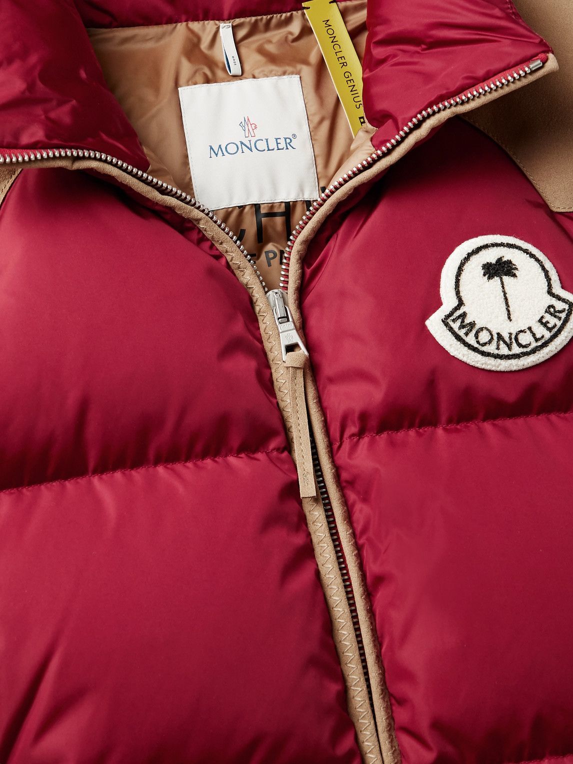 Moncler Genius - 8 Moncler Palm Angels Kamakou Faux Suede-Trimmed Quilted  Shell Down Gilet - Burgundy Moncler Genius