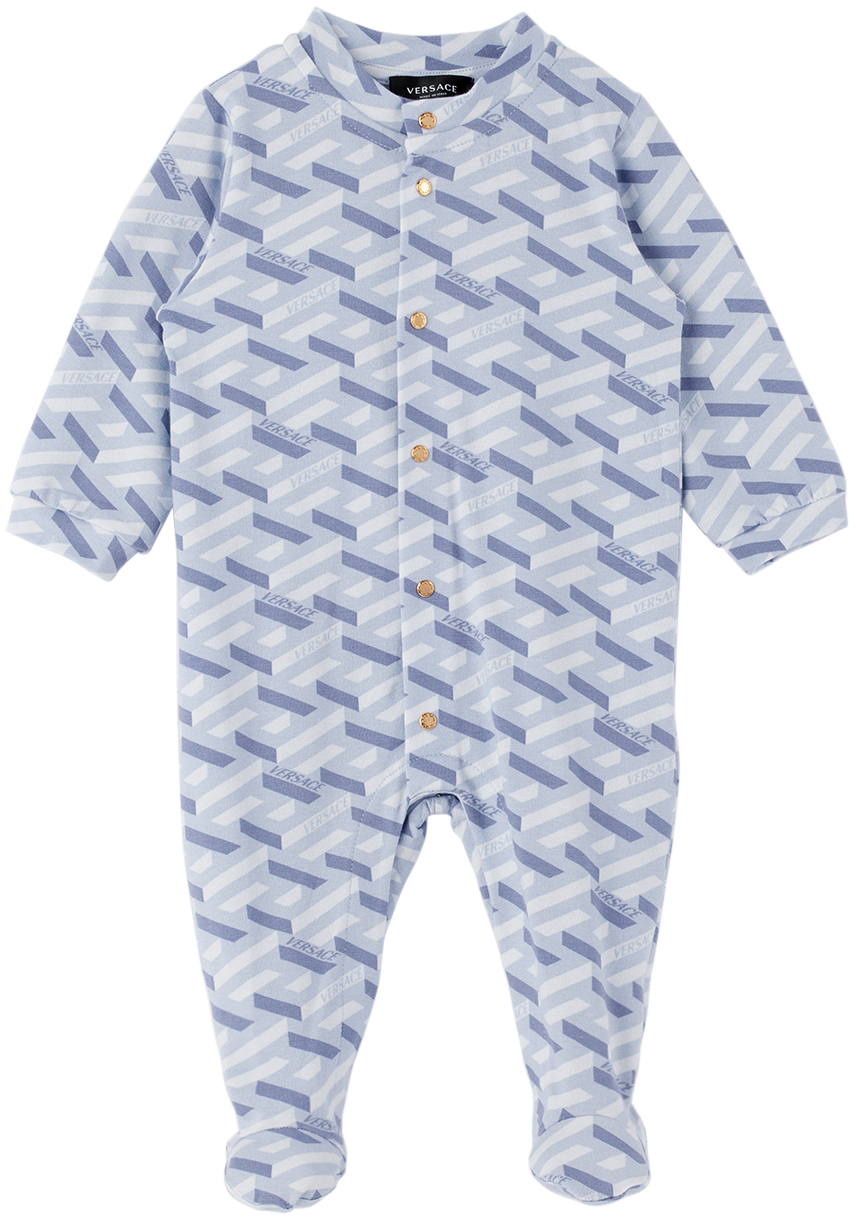 Versace Baby Blue Greca Jumpsuit Versace