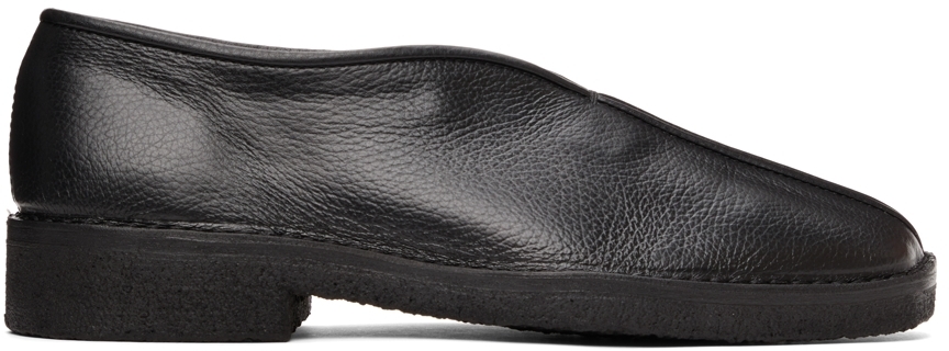 black square toe loafers