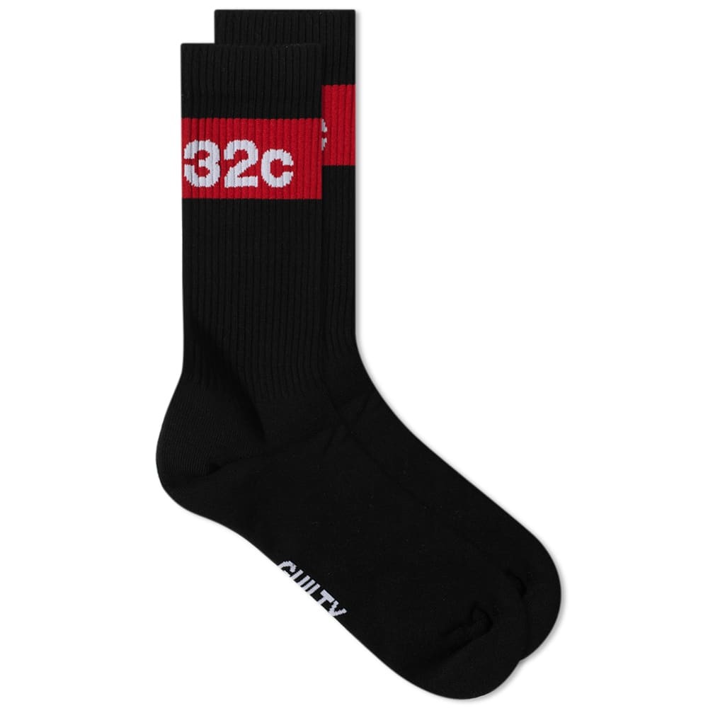 Photo: 032c Men's Taped Logo Sock in Black