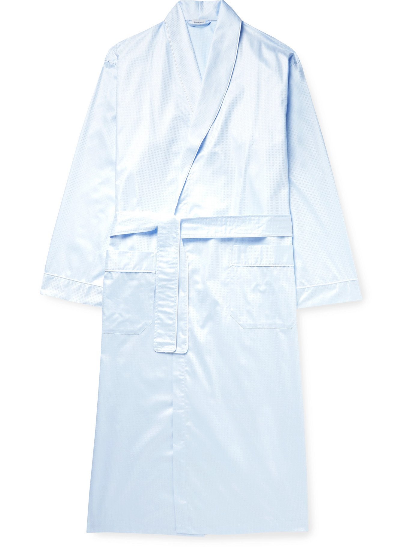 ZIMMERLI CottonJacquard Robe Blue S Zimmerli