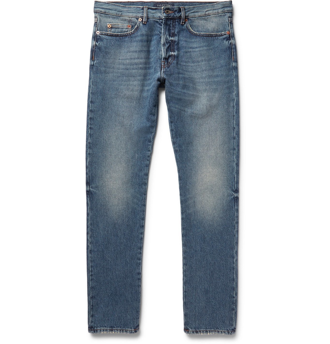 VALENTINO - Slim-Fit Washed-Denim Jeans - Blue Valentino