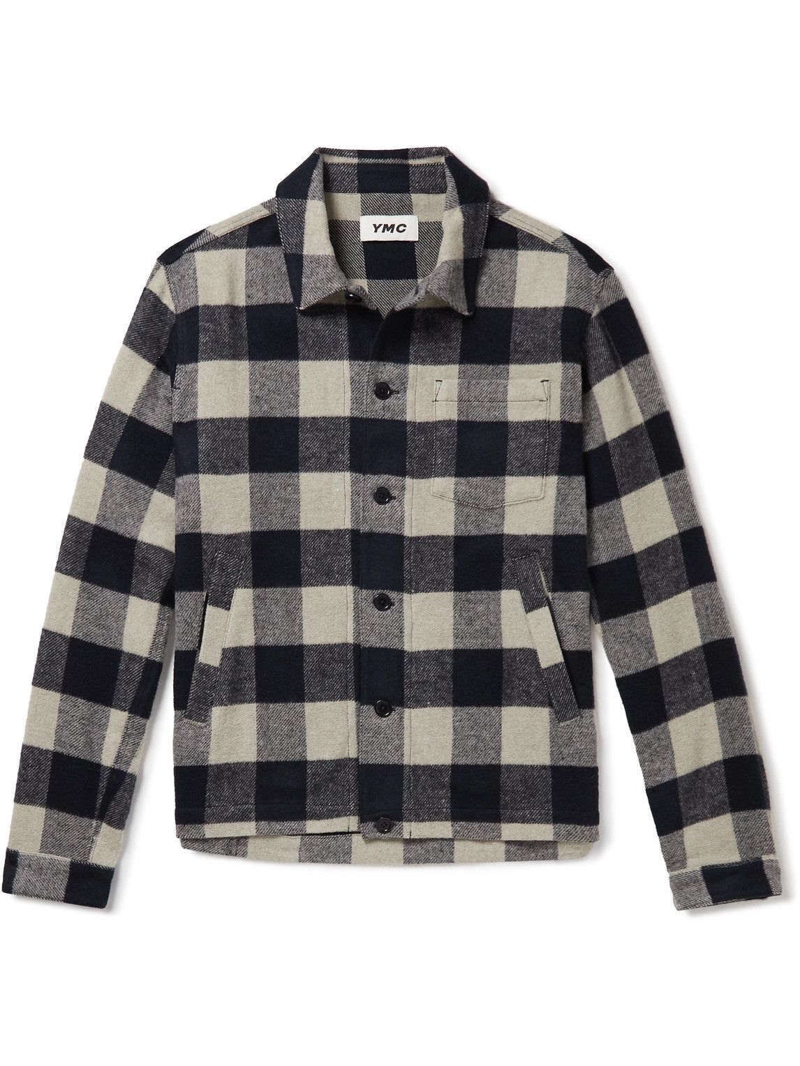 YMC - Bowling Checked Flannel Overshirt - Blue YMC