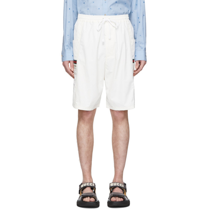 Gucci Off-White Canvas Swim Shorts Gucci